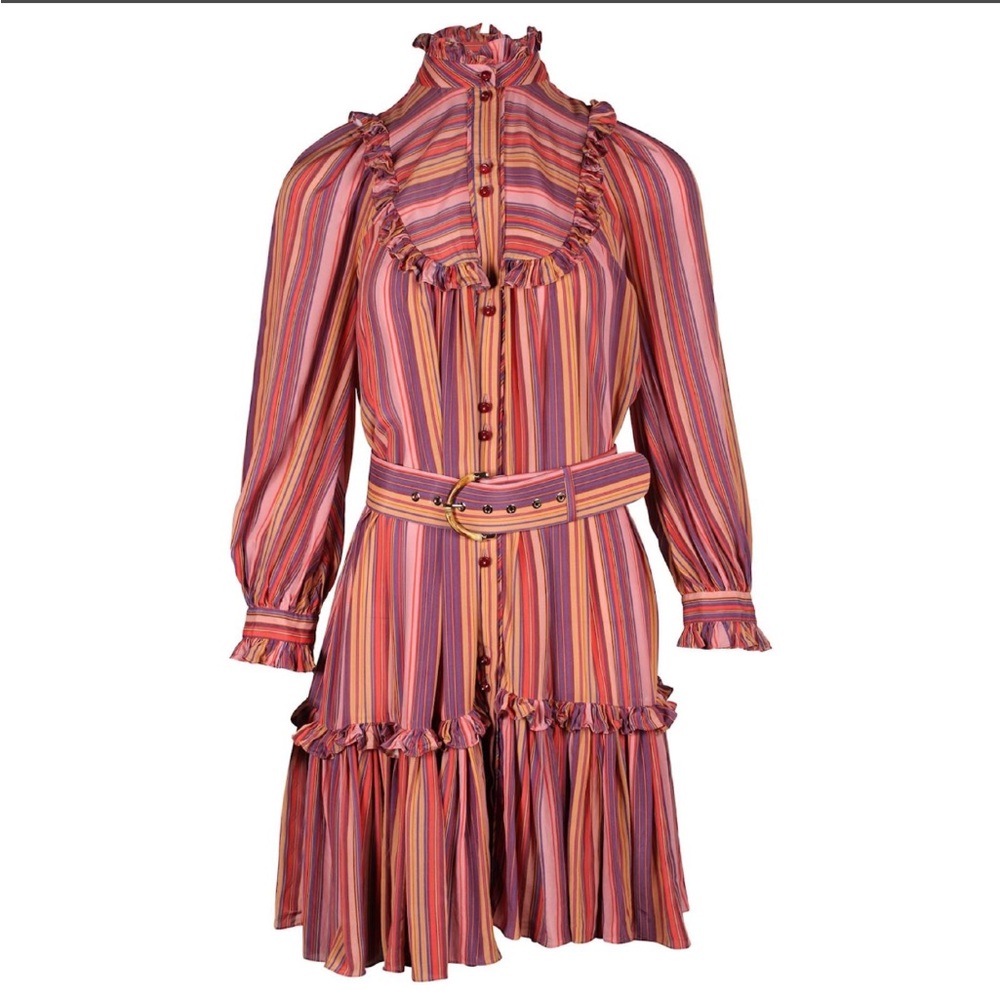 Zimmermann Striped Mini Dress In Multicolor Cotton 0P